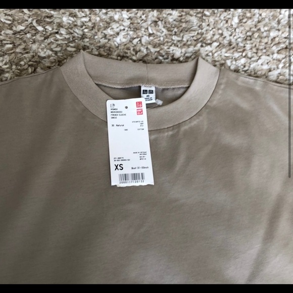 NWT Uniqlo Beige/Taupe Colour Long Maxi T Shirt Dress Sz XS - Picture 5 of 12